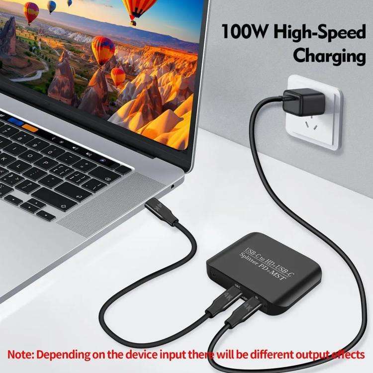 NK-E70 Type-C to HDTV, Type-C 4K 60Hz PD Power Port HD Video Splitter, Support MST and SST, Type-...