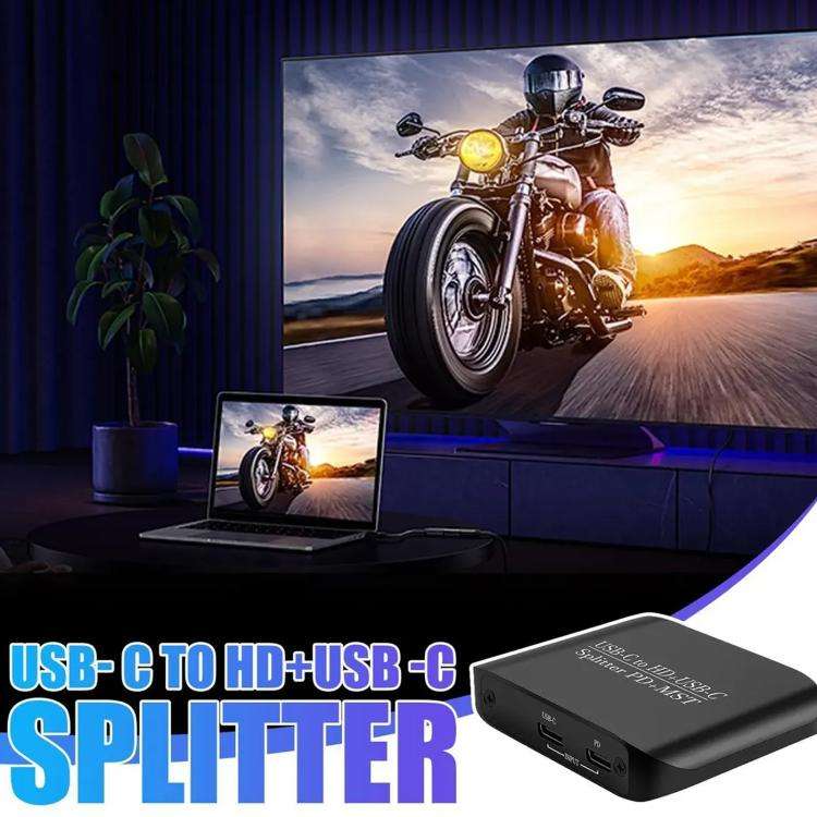 NK-E70 Type-C to HDTV, Type-C 4K 60Hz PD Power Port HD Video Splitter, Support MST and SST, Type-...