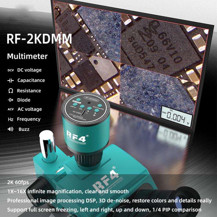 RF4 RF-2KDMM 2K Camera with Multimeter Function for Stereo Trinocular Microscope, RF-2KDMM