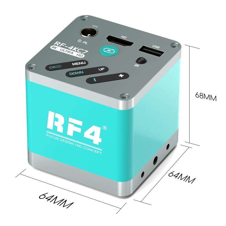 RF4 RF-4KC7 Large-Field 4K HD High-Resolution Adjustable Camera for Trinocular Stereo Microscope,...