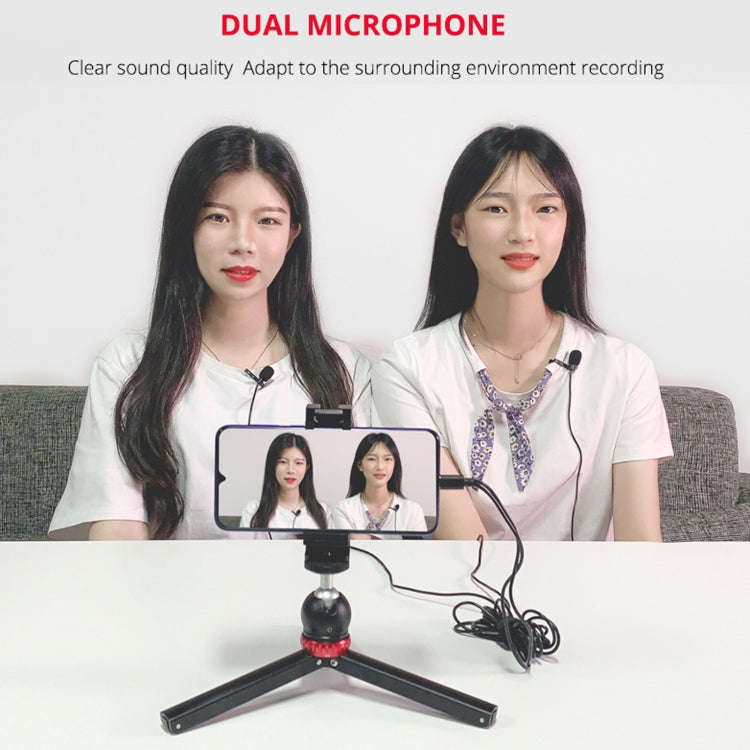 YELANGU MY3 Type-C Interface Live Broadcast Interview Mobile Phone Double Clip Lavalier Microphon...