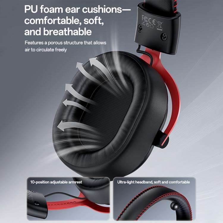 Yesido EK07 Three-mode E-sports Gaming RGB Headset, EK07