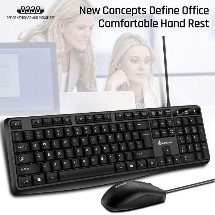 SHIPADOO D330 Wired Keyboard Mouse Set