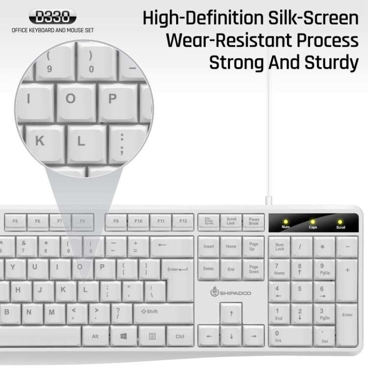 SHIPADOO D330 Wired Keyboard Mouse Set
