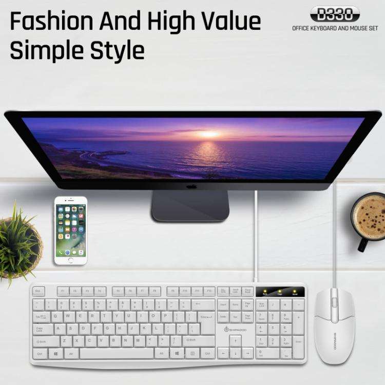SHIPADOO D330 Wired Keyboard Mouse Set