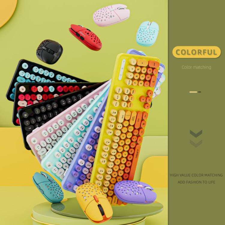 SHIPADOO EF128 2.4G 4800 DPI Wireless Keyboard Mouse Set, Color Mixing Series