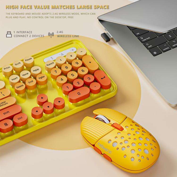 SHIPADOO EF128 2.4G 4800 DPI Wireless Keyboard Mouse Set, Color Mixing Series