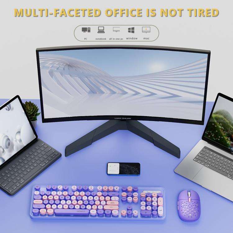 SHIPADOO EF128 2.4G 4800 DPI Wireless Keyboard Mouse Set, Color Mixing Series
