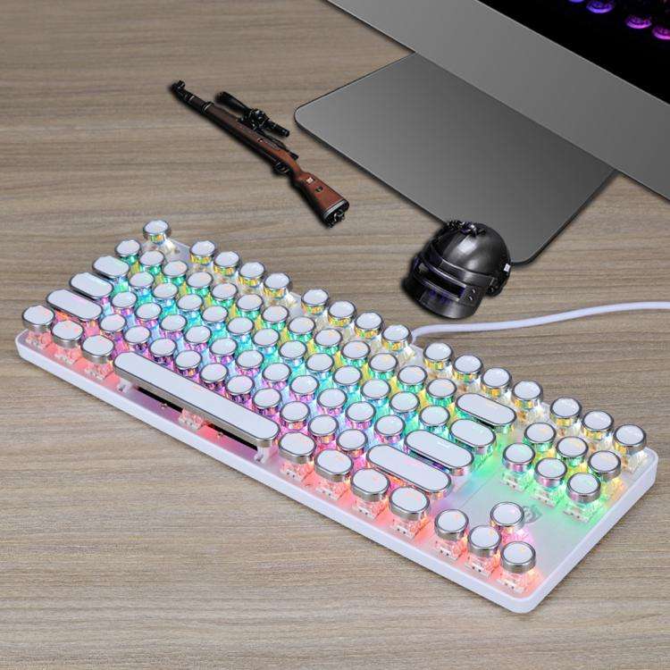 SHIPADOO HJK919-7 Round Keycap RGB Wired Mechanical Keyboard