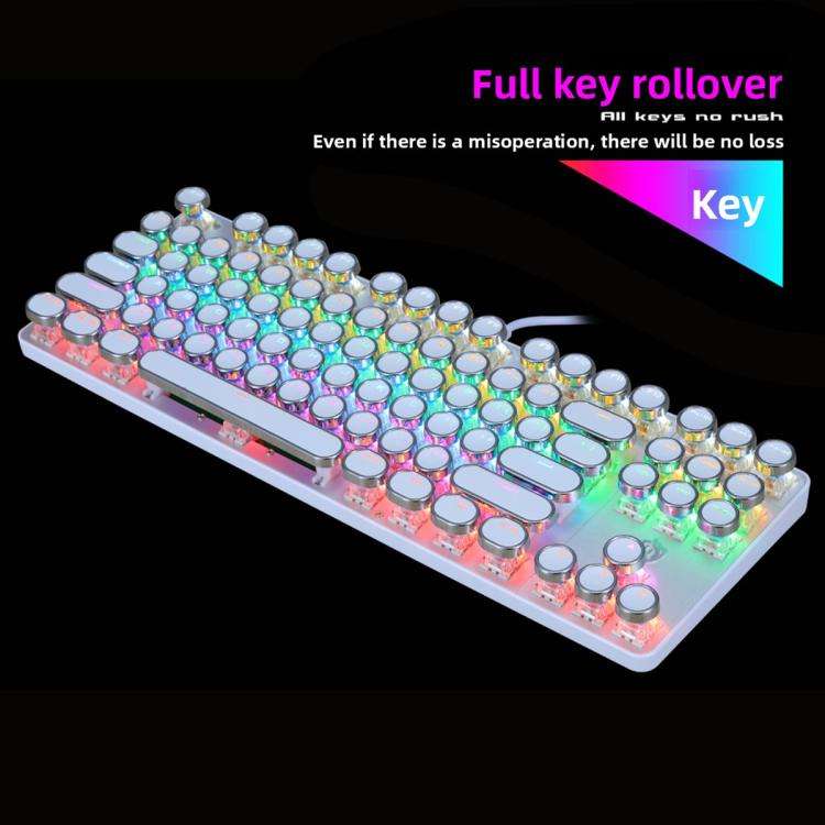 SHIPADOO HJK919-7 Round Keycap RGB Wired Mechanical Keyboard