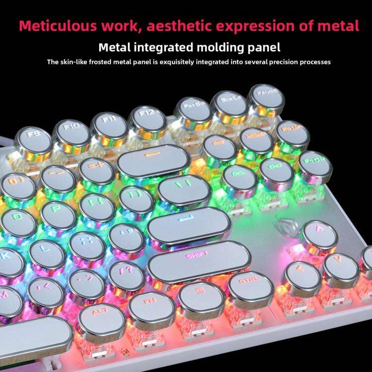 SHIPADOO HJK919-7 Round Keycap RGB Wired Mechanical Keyboard