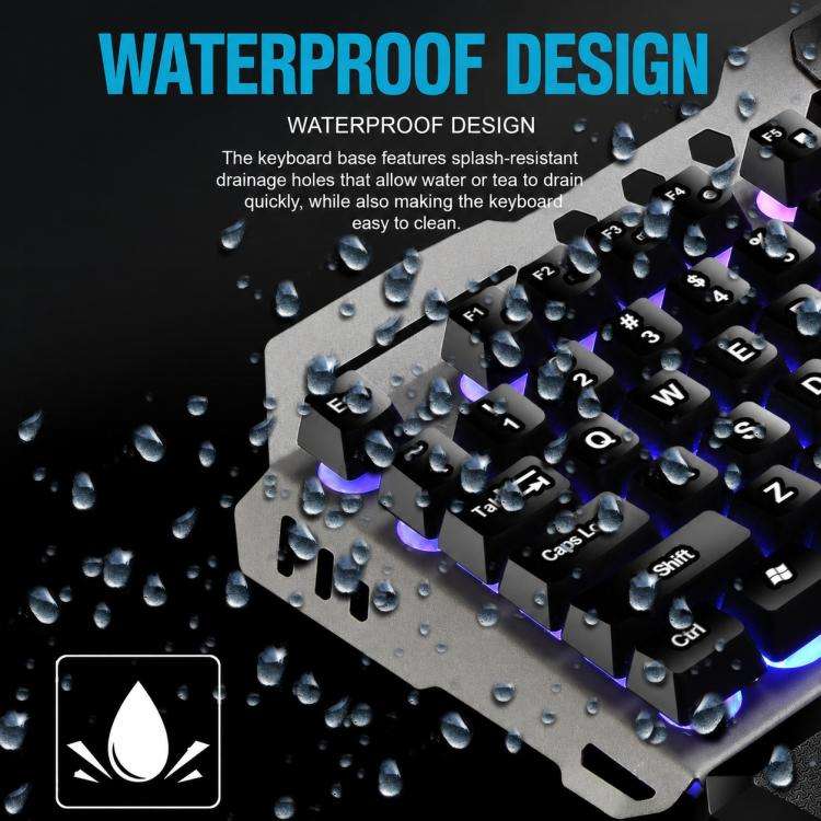 SHIPADOO GT700 Illuminated Wired Gaming Keyboard and 4D 2400DPI Mouse Set, GT700 4D 2400DPI Mouse...