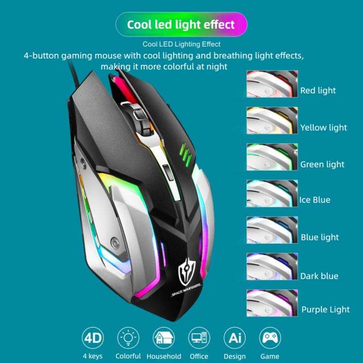 SHIPADOO S150 4D 1600 DPI Ergonomic Optical USB Wired Mouse