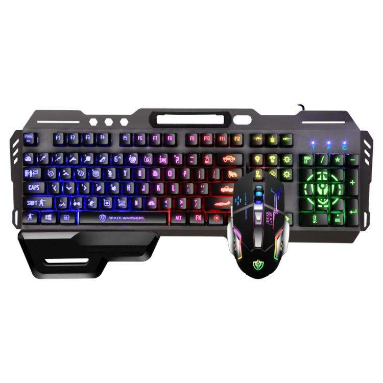 SHIPADOO GT700 Illuminated Wired Gaming Keyboard and 6D 4800DPI Mouse Set, Battle Royale Edition
