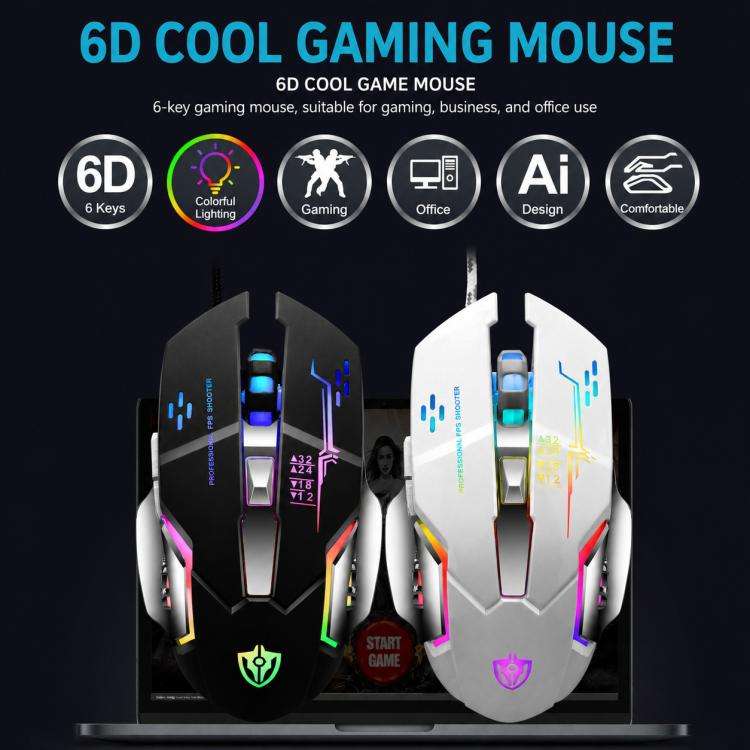 SHIPADOO GT700 Illuminated Wired Gaming Keyboard and 6D 4800DPI Mouse Set, Battle Royale Edition