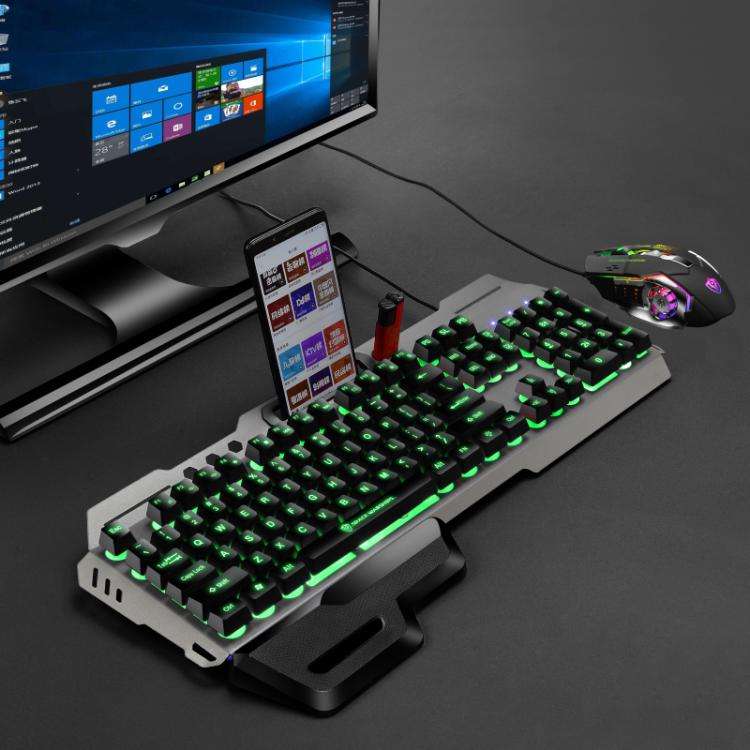 SHIPADOO GT700 Illuminated Wired Gaming Keyboard and 6D 4800DPI Mouse Set, Tri-color Backlight Ve...