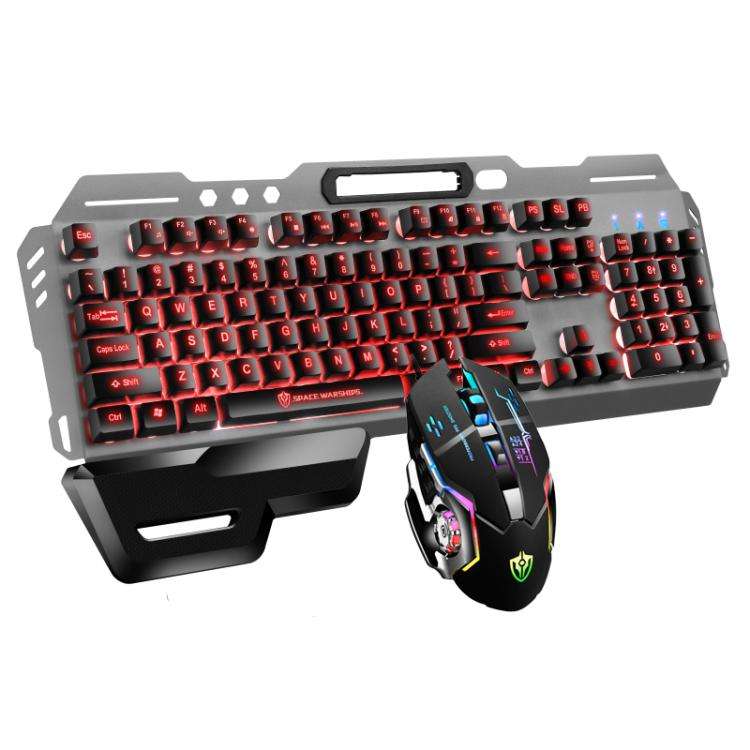 SHIPADOO GT700 Illuminated Wired Gaming Keyboard and 6D 4800DPI Mouse Set, Tri-color Backlight Ve...