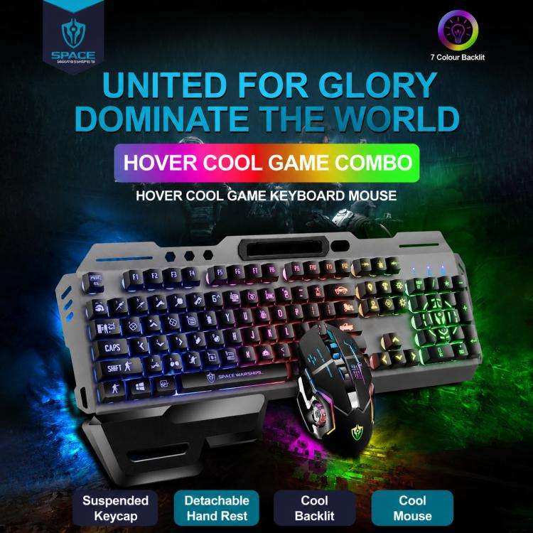 SHIPADOO GT700 Illuminated Wired Gaming Keyboard and 6D 4800DPI Mouse Set, Tri-color Backlight Ve...