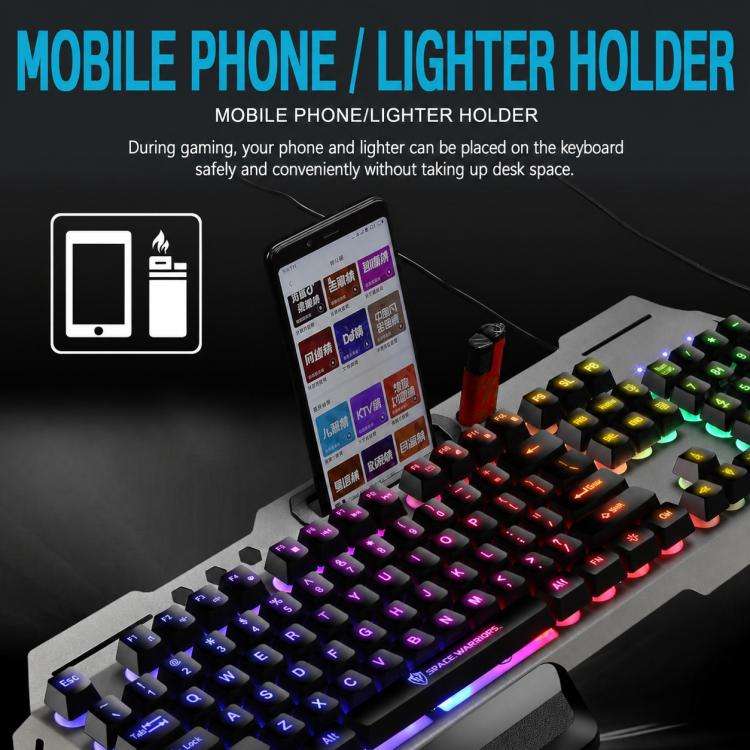 SHIPADOO GT700 Illuminated Wired Gaming Keyboard and 6D 4800DPI Mouse Set, Tri-color Backlight Ve...