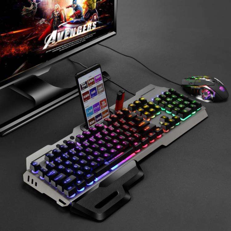 SHIPADOO GT700 Illuminated Wired Gaming Keyboard and 6D 4800DPI Mouse Set, Standard Character Tra...