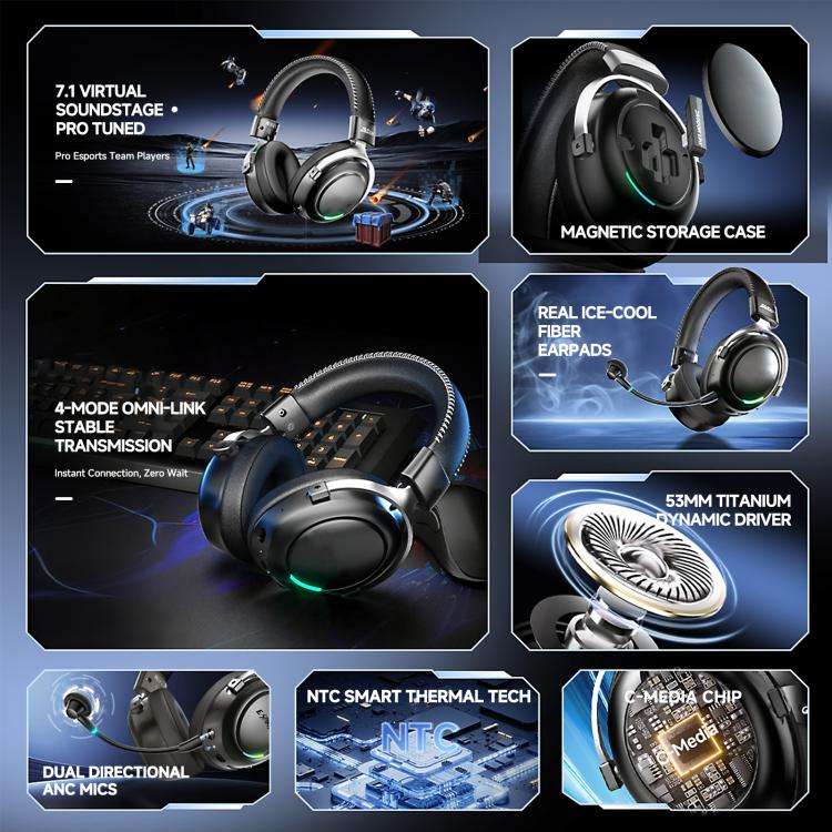 LinX G5 Wireless Bluetooth On-Ear Gaming Headset with Mic