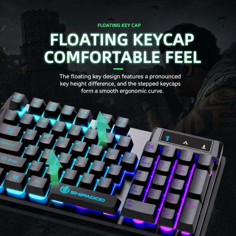 SHIPADOO D500 Colorful Illuminated Wired Keyboard Mouse Set