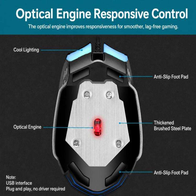 SHIPADOO G5 4D 2400DPI Gaming Mechanical USB Wired Mouse, G5 4D
