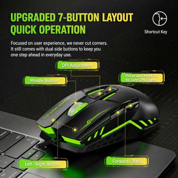 SHIPADOO G7 7D 8800DPI Gaming Colorful USB Wired Mouse