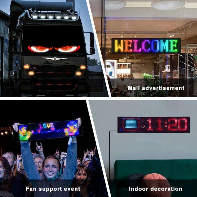 Demon Eye Car Ultra-Thin Waterproof LED Flexible Matrix Display Screen 2pcs, 16 x 32 USB set, 16 ...