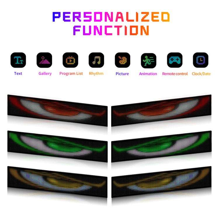 Demon Eye Car Ultra-Thin Waterproof LED Flexible Matrix Display Screen 2pcs, 16 x 32 USB set, 16 ...