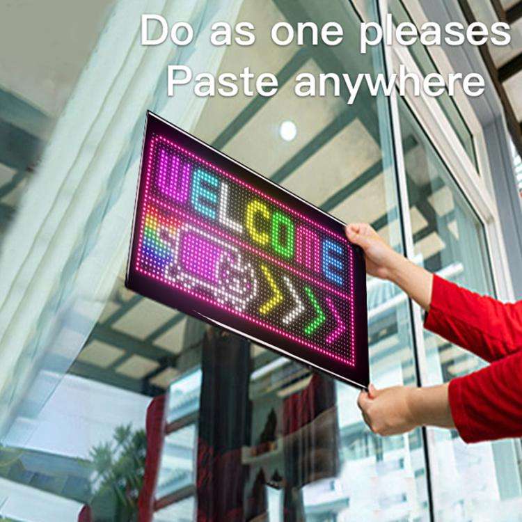 Double Row Ultra-Thin Waterproof LED Flexible Advertising Matrix Display Screen, USB 32x64 Pixels...