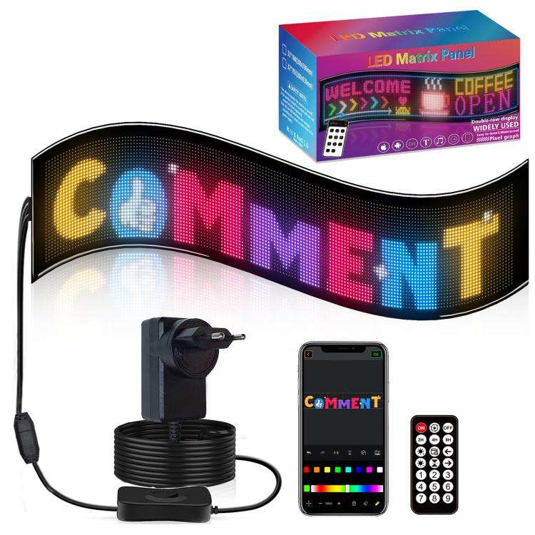 32x160 Pixels Double Row Ultra-Thin Waterproof LED Flexible Advertising Matrix Display Screen, 78...