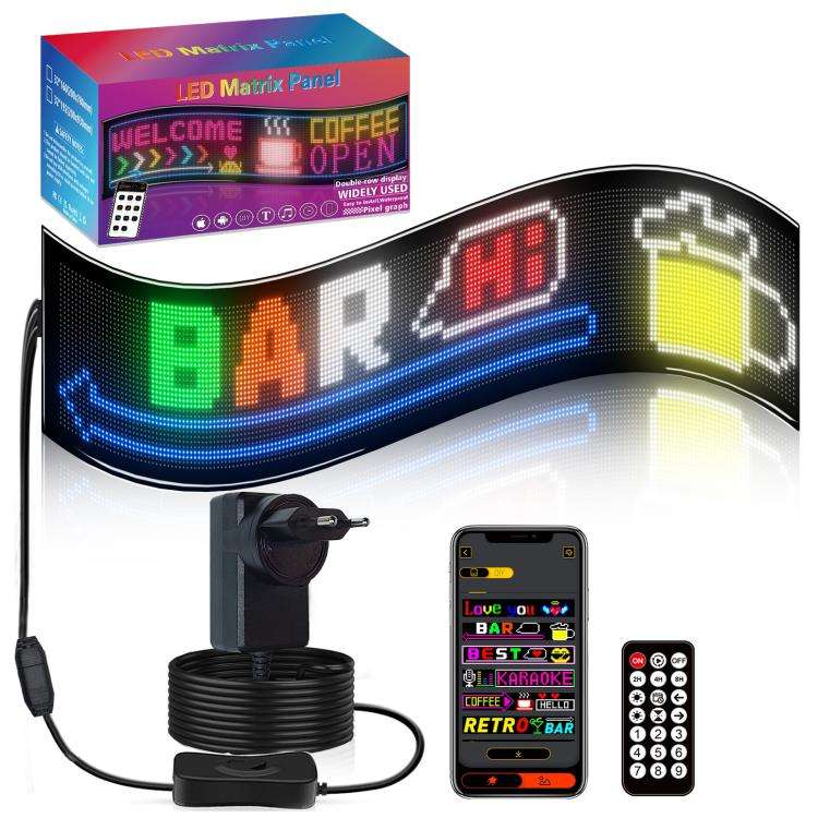 32x192 Pixels Double Row Ultra-Thin Waterproof LED Flexible Advertising Matrix Display Screen, 93...