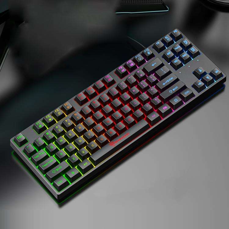 SHIPADOO K87 Mechanical Curved 87 Keys USB Wired Keyboard