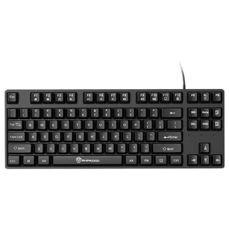 SHIPADOO K87 Mechanical Curved 87 Keys USB Wired Keyboard