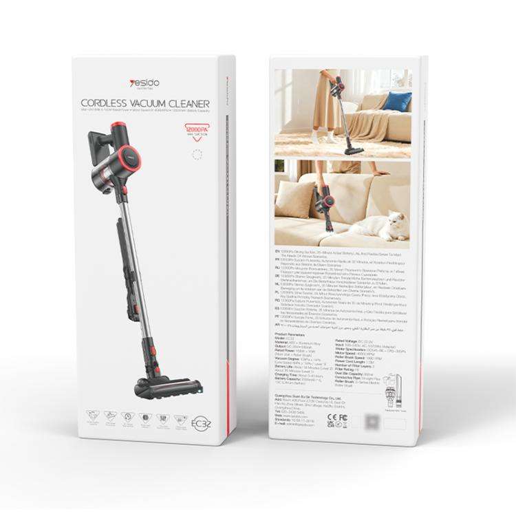 Yesido EC32 Handheld Wireless Vacuum Cleaner 12000Pa Suction Multifunction Cleaning Dust Removal ...