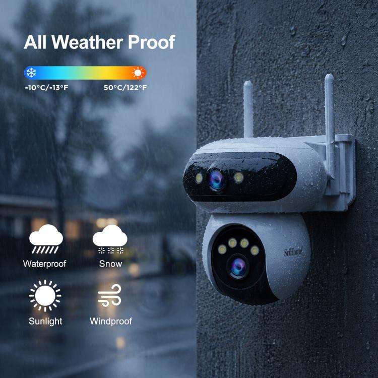 Srihome SH062 8MP Binocular Outdoor Auto-Tracking Wireless WiFi Security Camera, SH062
