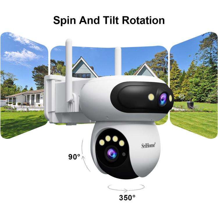 Srihome SH062 8MP Binocular Outdoor Auto-Tracking Wireless WiFi Security Camera, SH062