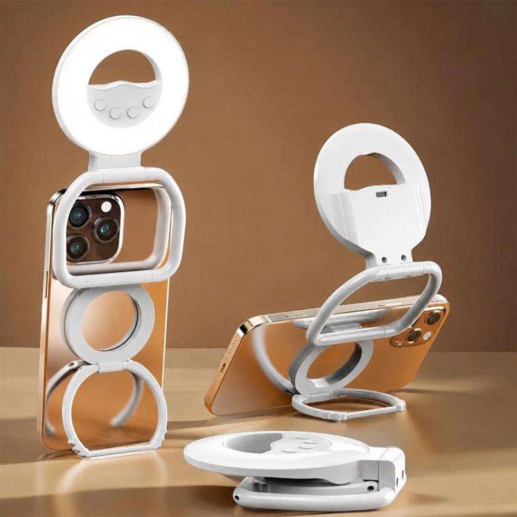 Multifunctional Portable Foldable Magnetic Fill Light Phone Holder