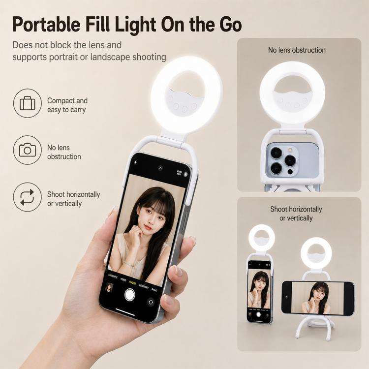 Multifunctional Portable Foldable Magnetic Fill Light Phone Holder