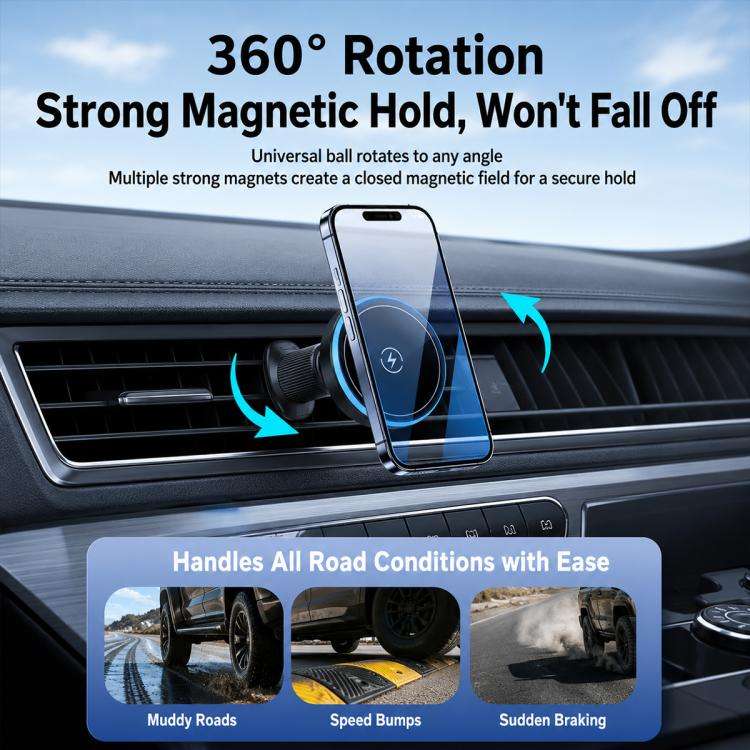 T1 15W Magnetic Wireless Charging Car Air Vent Phone Holder