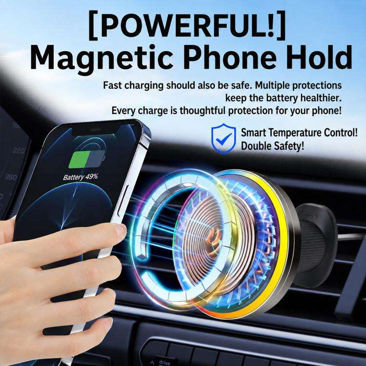 T1S Magnetic Cooling Wireless Fast Charger Car Air Outlet Holder
