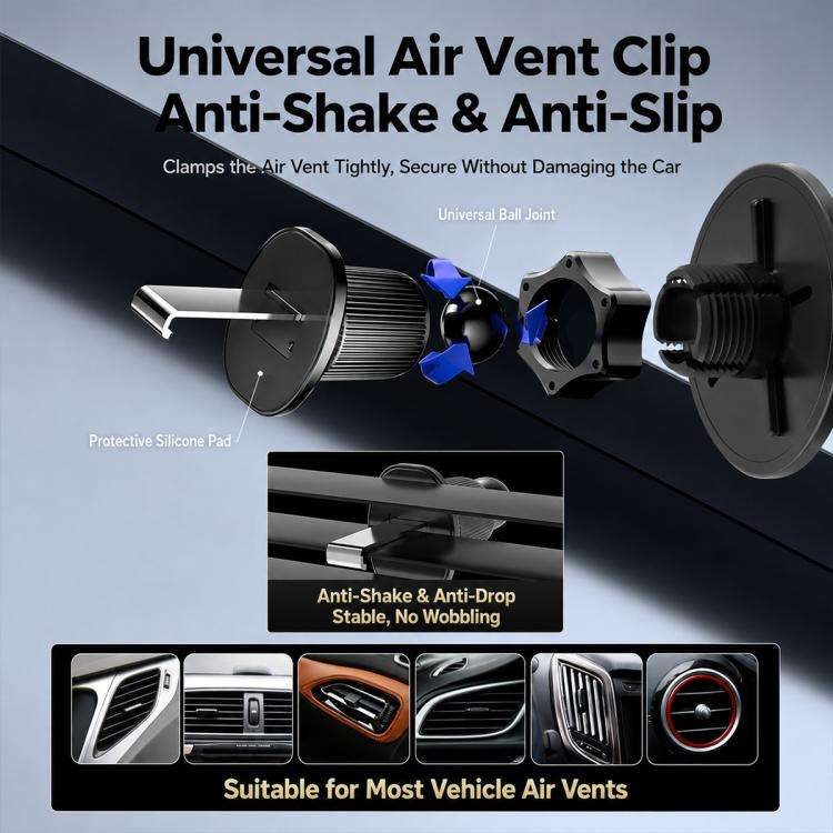 T1S Magnetic Cooling Wireless Fast Charger Car Air Outlet Holder
