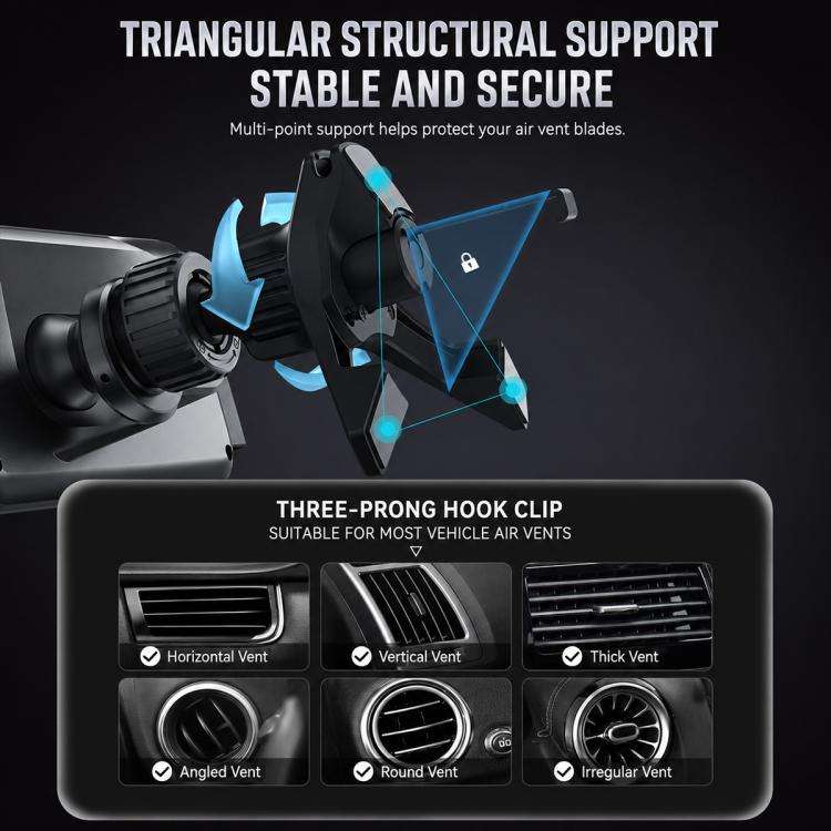 X01 2 In 1 Car Dual Coil 15W Wireless Charger Rotating Navigation Bracket, Bracket + Air Vent Bas...