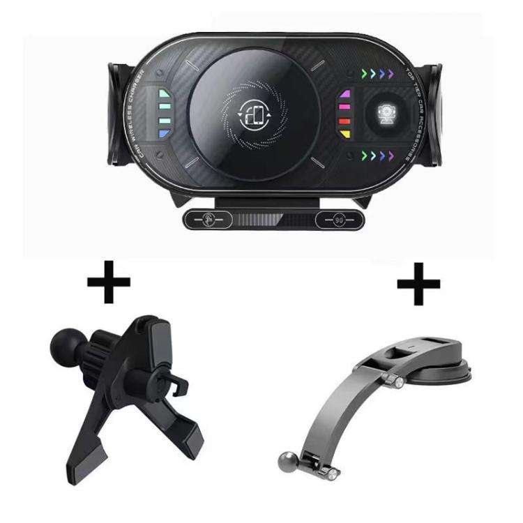 A3 15W Car Electric Wireless Fast Charging Rotating Bracket, A3 Bracket + Air Vent Base, A3 Brack...