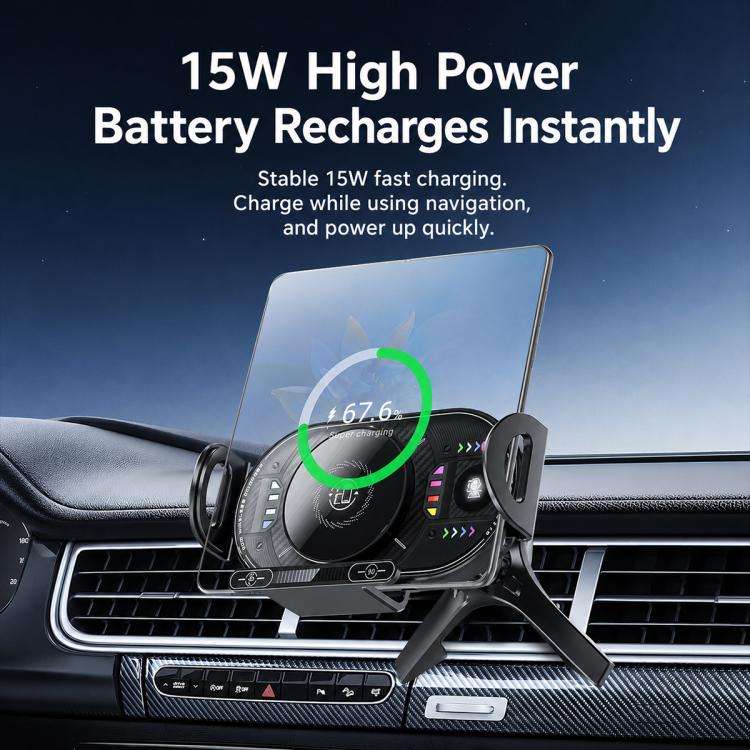 A3 15W Car Electric Wireless Fast Charging Rotating Bracket, A3 Bracket + Air Vent Base, A3 Brack...