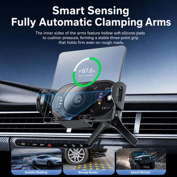 A3 15W Car Electric Wireless Fast Charging Rotating Bracket, A3 Bracket + Air Vent Base, A3 Brack...