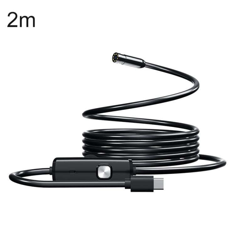 AN112T Type-C IP67 8LEDs 5.5mm Industry Digital Endoscope, 1m Flexible Cable, 2m Flexible Cable, ...