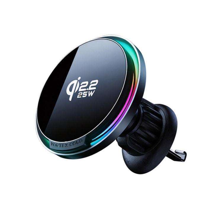A100 Magnetic Cooling 25W Wireless Fast Charger Car Air Outlet Holder