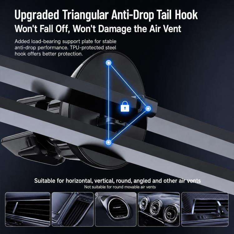 A100 Magnetic Cooling 25W Wireless Fast Charger Car Air Outlet Holder